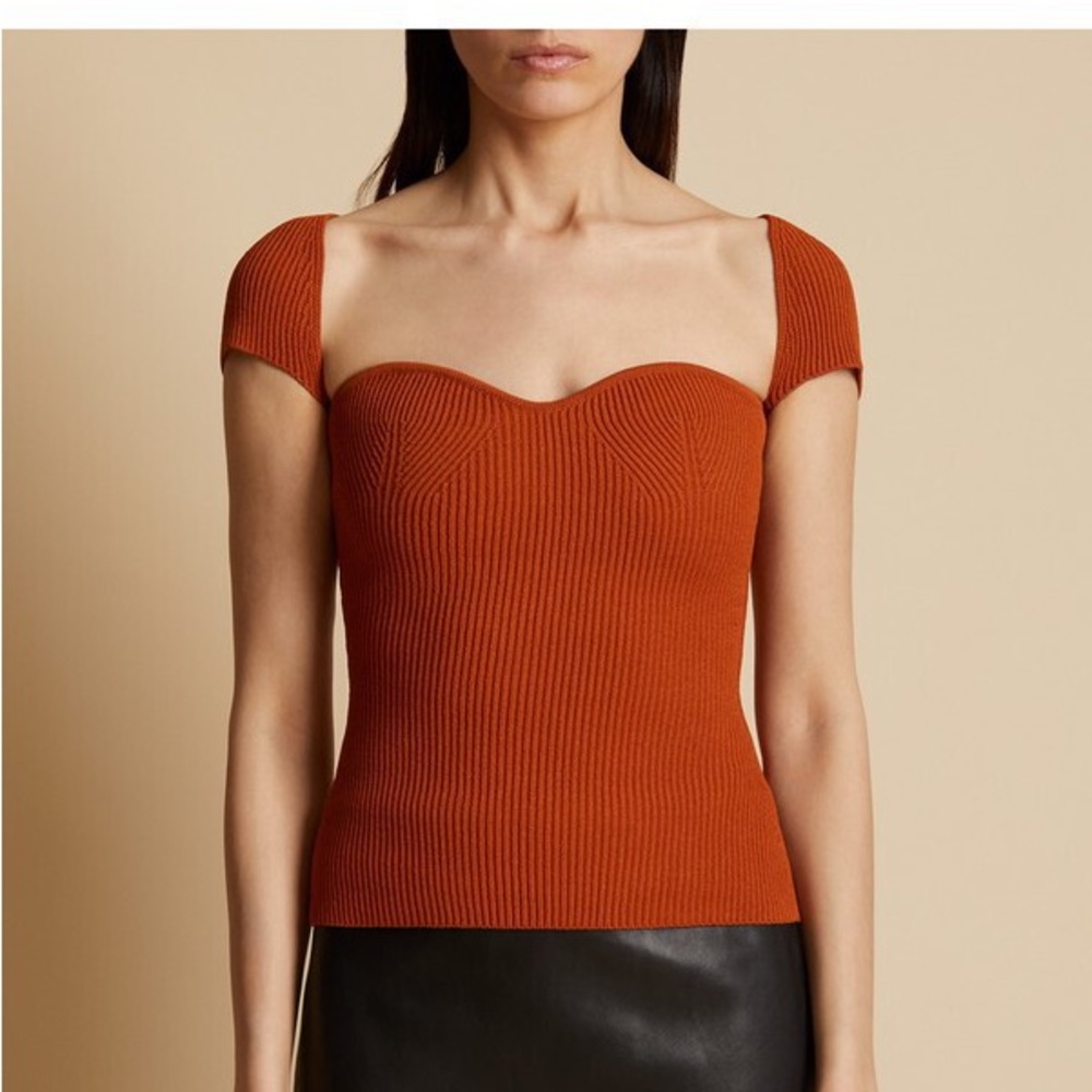 Khaite Ista knit top in sienna XS